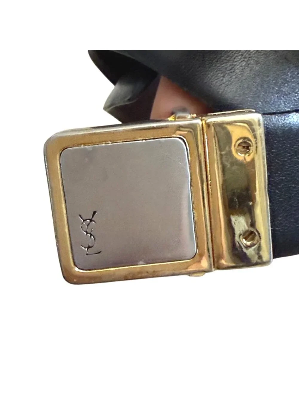 YSL Yves Saint Laurent Unisex Leather Belt Vintage Luxury Designer Minimalist